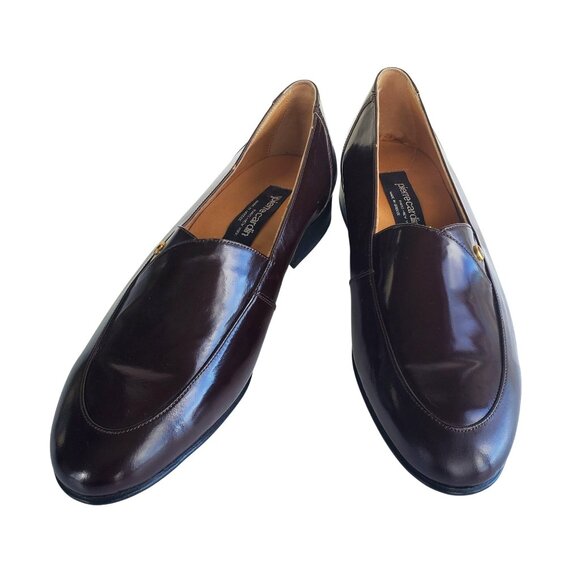 Pierre Cardin 70s Men Size 8 Brown Patent Leather Slip On Shoes Deadstock NWOT - Picture 2 of 12